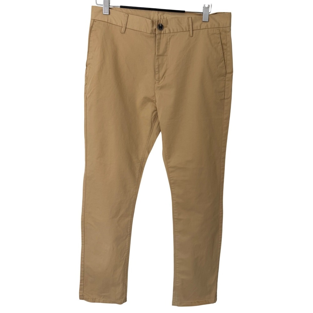 Ably Filium Activated Mens Khaki Chino Pants Size 38 Tan Stretch Cotton